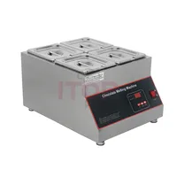 GZKITCHEN Commercial digital  kitchen 4 pots Electric Chocolate melter, 10kgs Melting Machine stainless steel pots