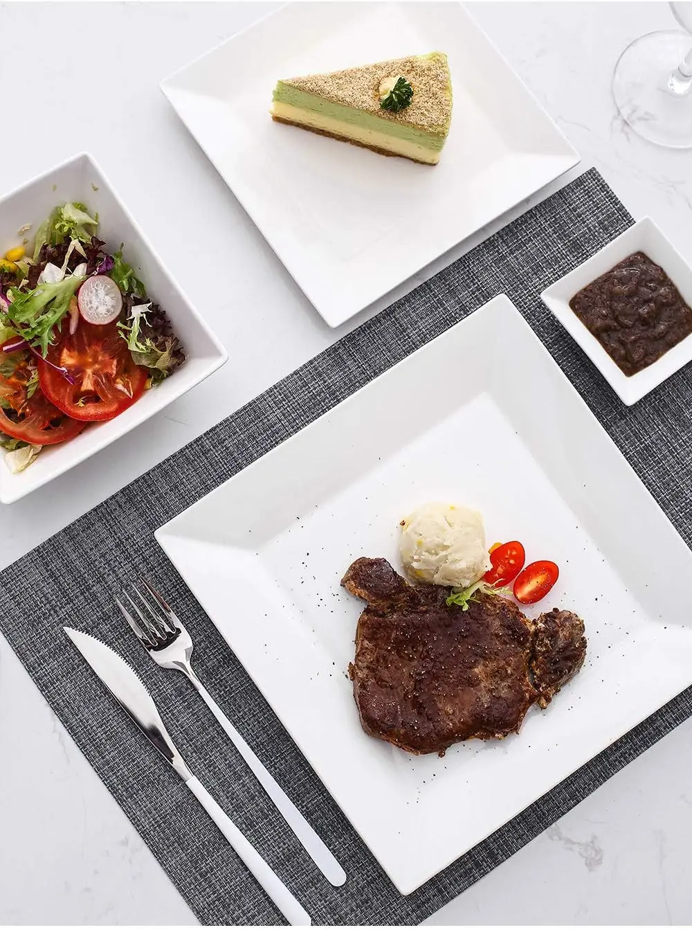 Classic Square 9.7-inch Dinner Plate Set of 3