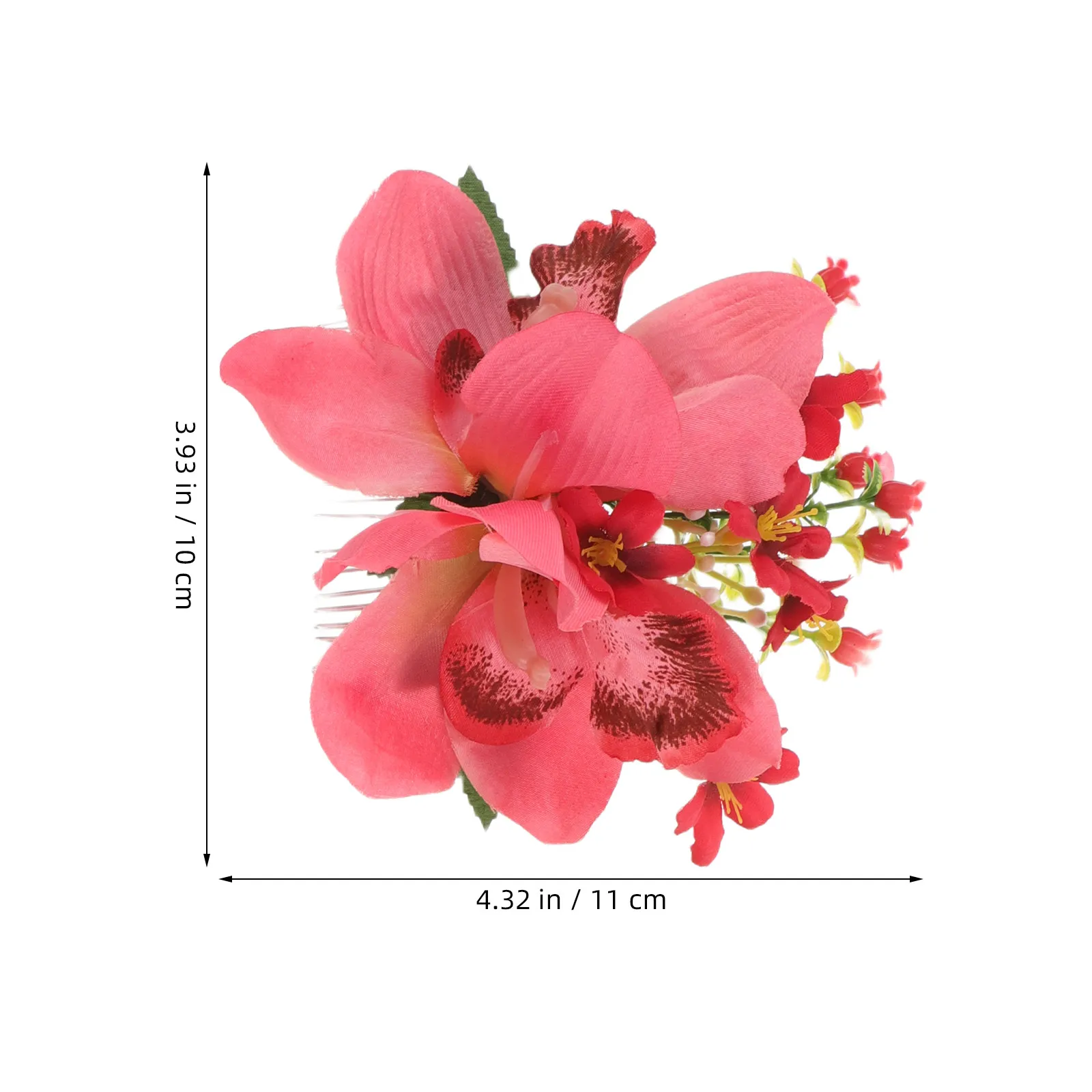 3Pcs Floral Orchid Hair Combs Artificial Hawaiian Flower Metal Slides for Bridal Updo Beach Photoshoot Wedding Bridesmaid Side