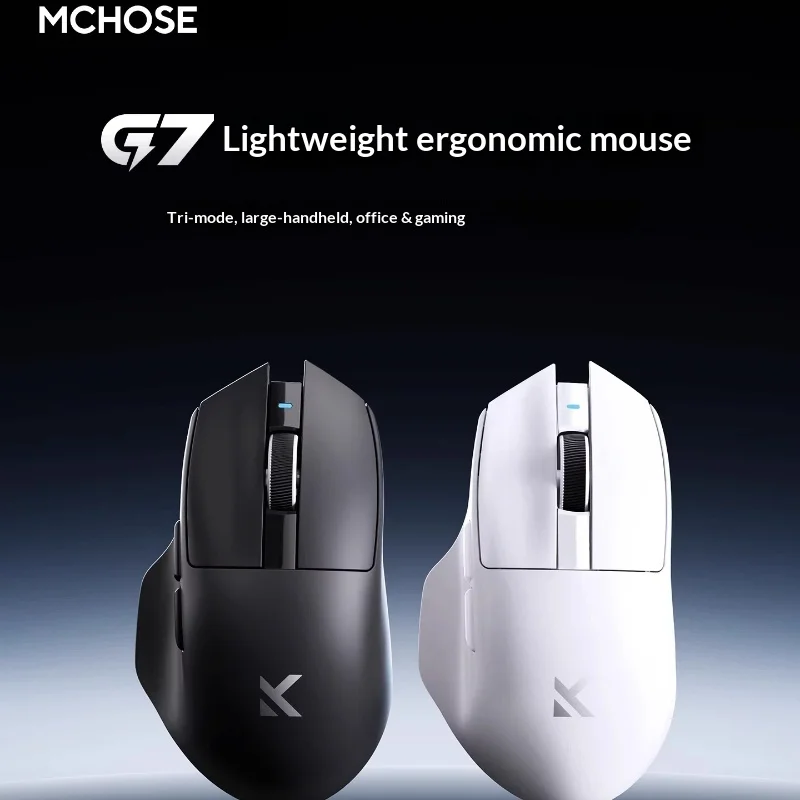 

Mchose G7 Wireless Triple Mode Mouse Lightweight Right-Handed For Gaming And Office Use Compatible With Computers And Bluetooth