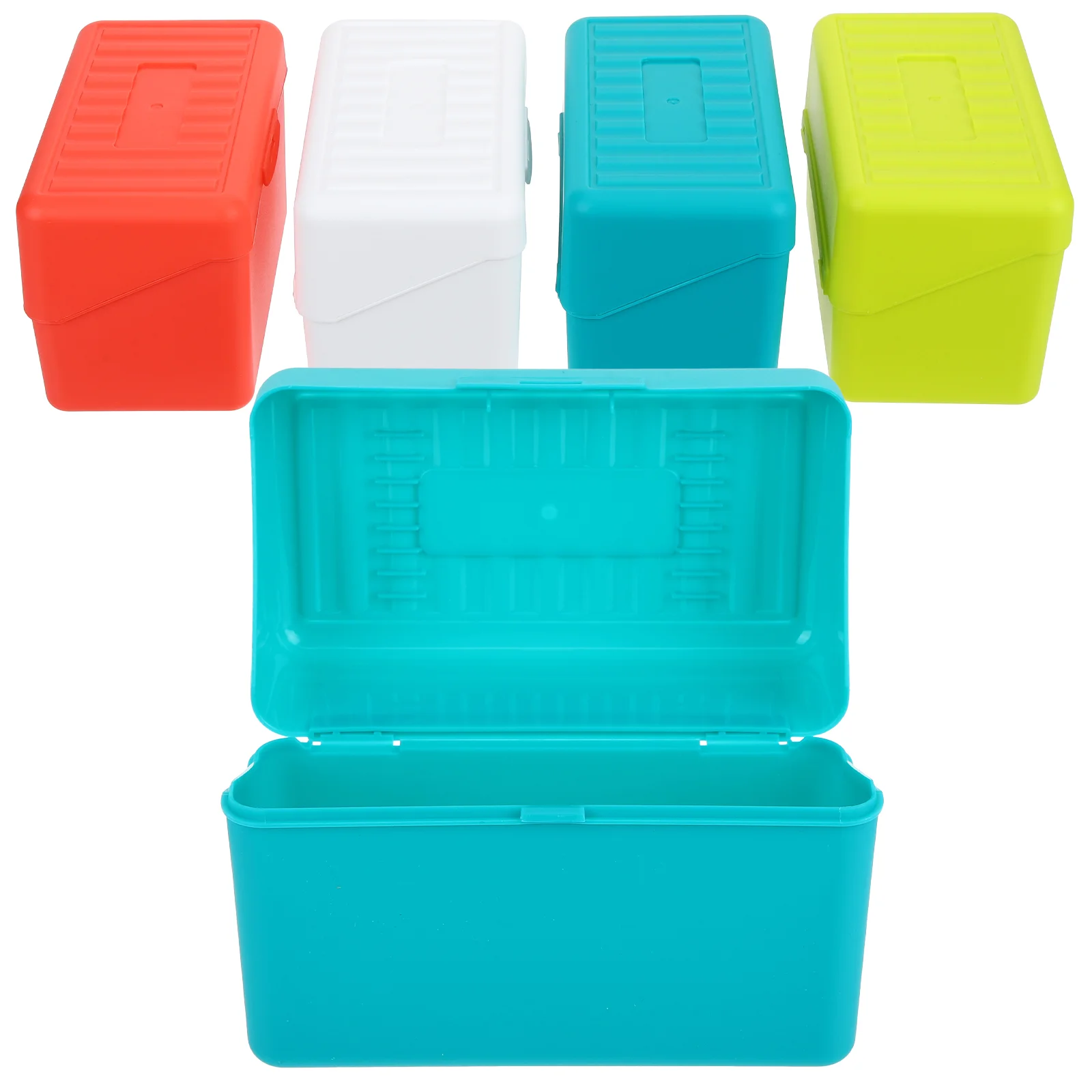 

4 Pcs Index Card File Box Organizer Portable Holder Flash Filing Case Storage Container for Note Cards Pp 3x5