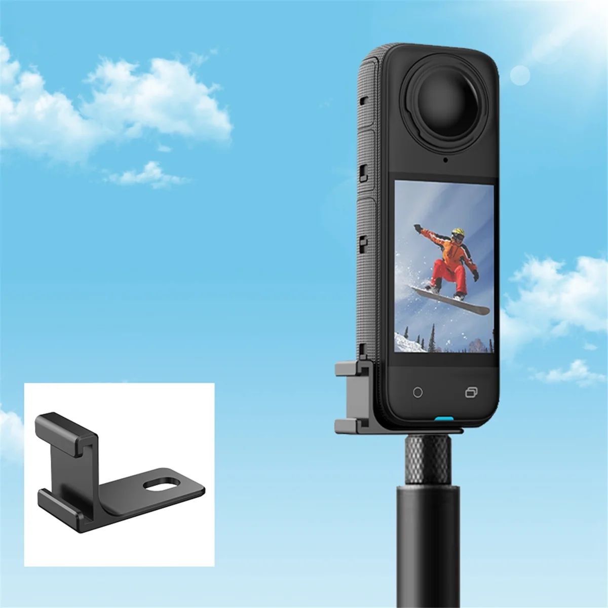N82R For Insta360 X4 Mic Adapter Cold Shoe Audio Kit Microphone Mount Cold Shoe Expansion Accessories