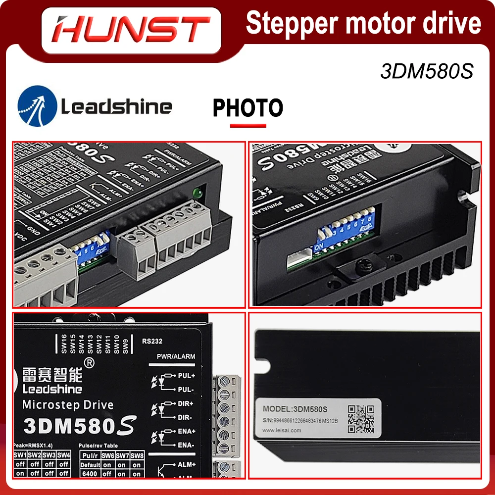 Imagem -06 - Leadshine Stepper Driver para Máquina de Gravura Cnc Phase Stepping Motor 3dm580s Nema 23 34 57 86