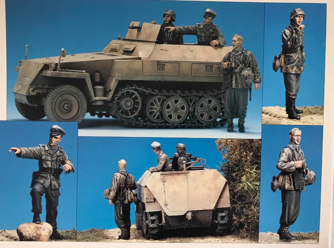 1/35 Scale Resin Figure Model Kit Scene Military Armored Tank Soldier (3 Person) Gk Toys  Unassembled and Unpainted DIY Diorama