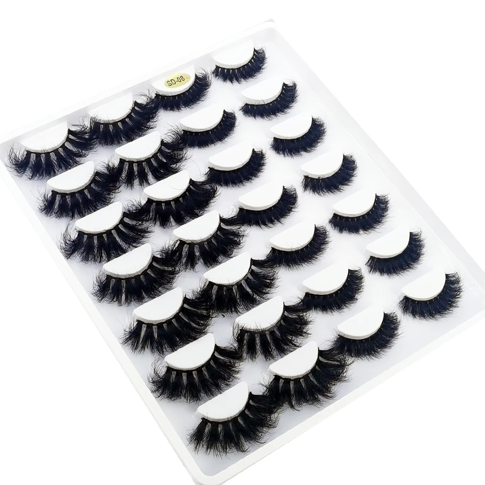 HBZGTLAD 14 Paar Wimpern 25mm Kunstnerz-Wimpern Langanhaltende Flauschige Nerzwimpern Dramatische Volumen-Wimpernverlängerung Dick Lang – Detail 21