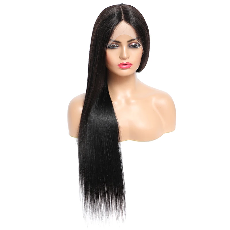 Straight Natural Color Lace Front Human Hair Wigs SOKU Brazilian 13x1 T/L Part Lace Hair Wig For Black Women Middle Part Wig