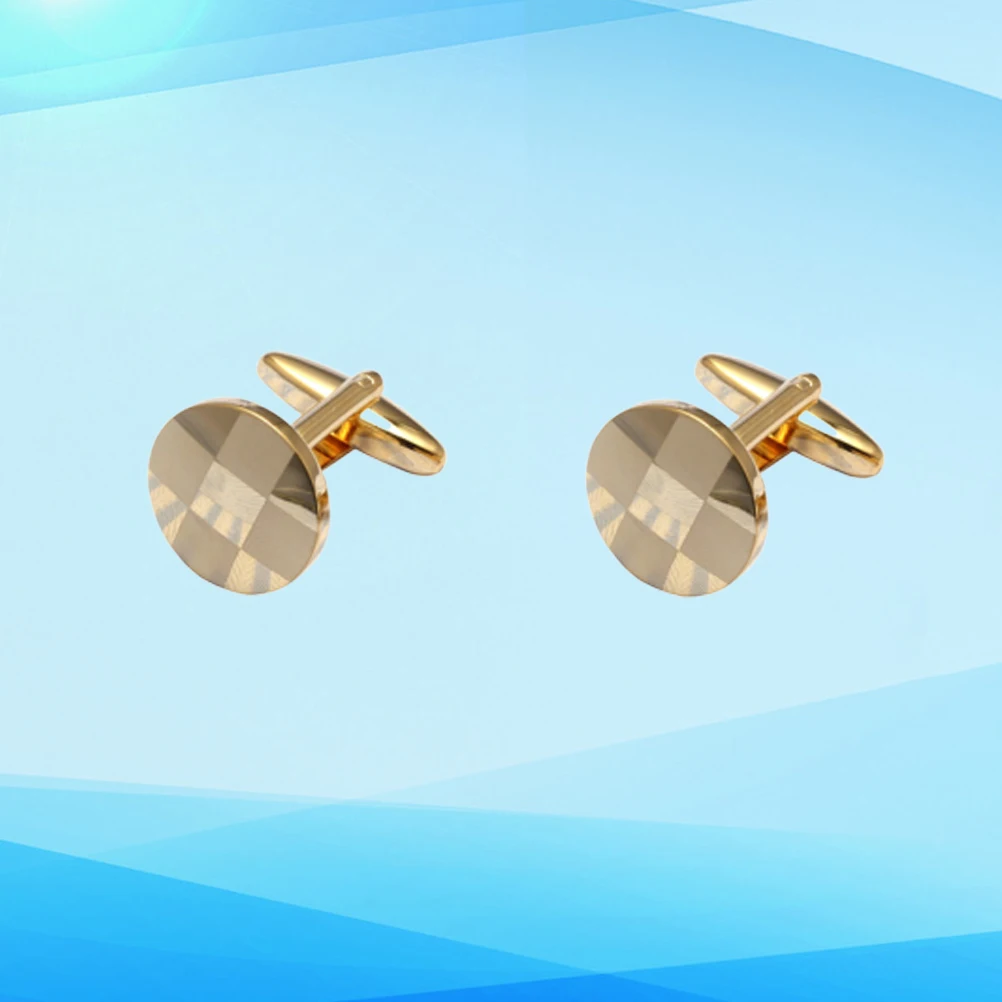

2 Pcs Cuff Links Cufflinks Dress Sleeve Studs for Men Business Shirts Buttons Golden Male