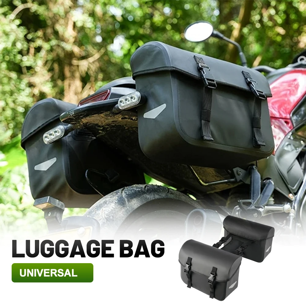 Universal Motorcycle SaddleBag Motorbike Rear Tail Bag Riding Travel Luggage Side Bags Storage Tool Backseat Bag