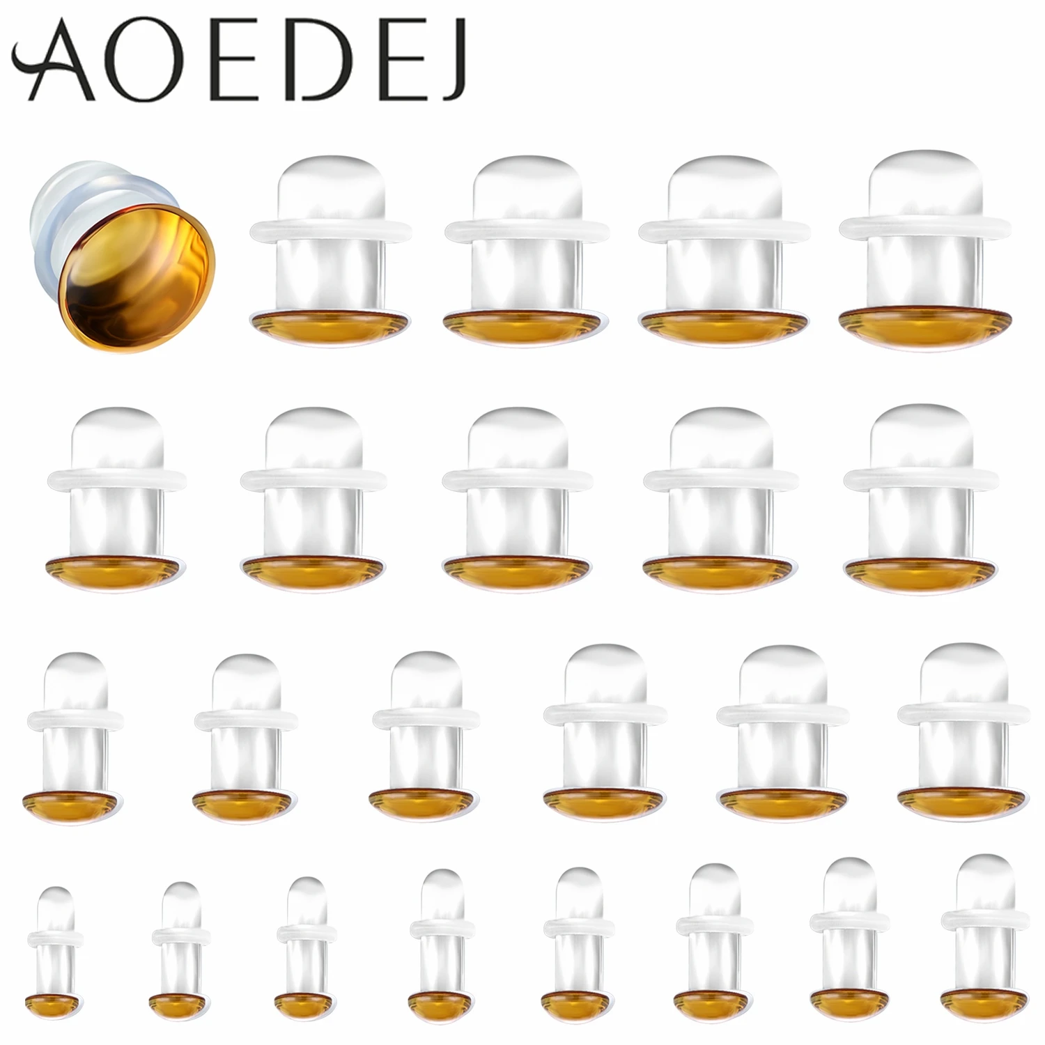 AOEDEJ 1 PC 3-25MM Clear Bar Glass Ear Plugs And Tunnel Unisex Punk Flesh Strecher Expander Single Flared Large Gauges Piercings