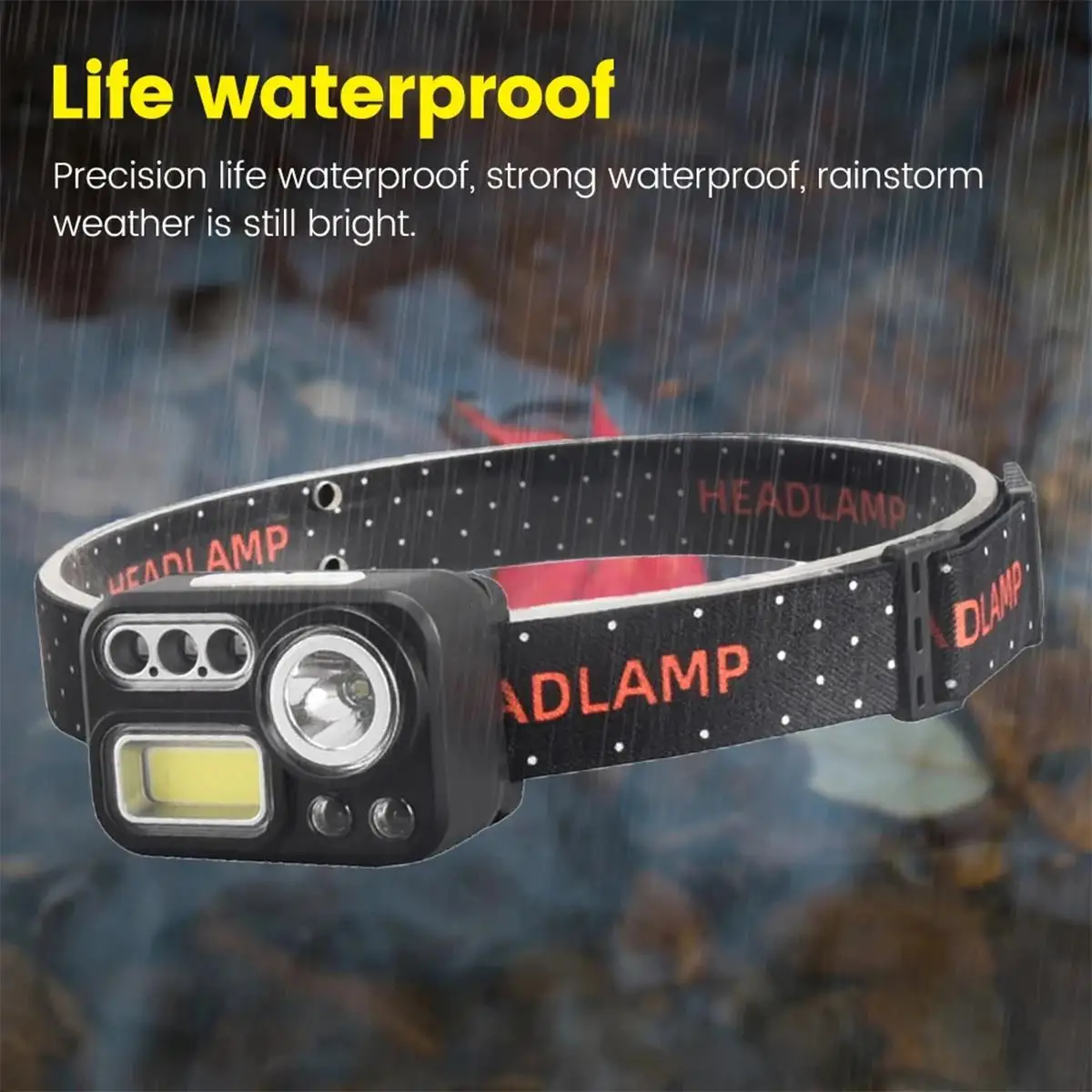 Red/green/white/uv 8 Modes Led Headlamp Headlights For Rechargeable Night Sensor Motion Flashlight Light Lantern Usb Work Strong