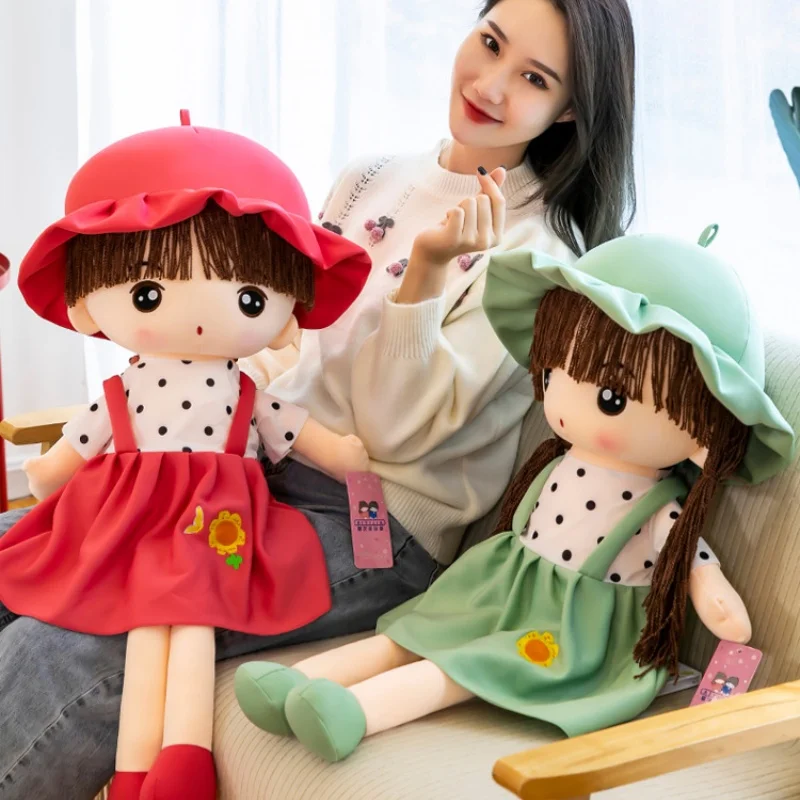 45cm Super Kawaii Plush Girls Doll with Clothes Kid Girls Baby Appease Toys Stuffed Soft Cartoon Plush Toys for Children Gift