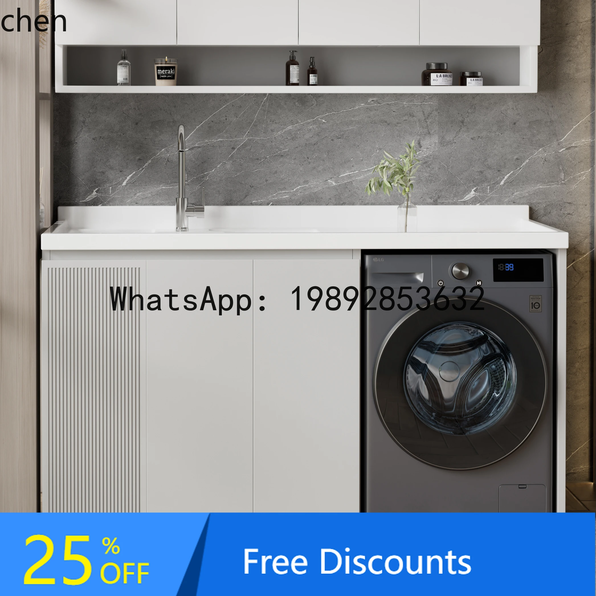 

stainless steel paint washing machine integrated laundry cabinet combination quartz stone laundry basin