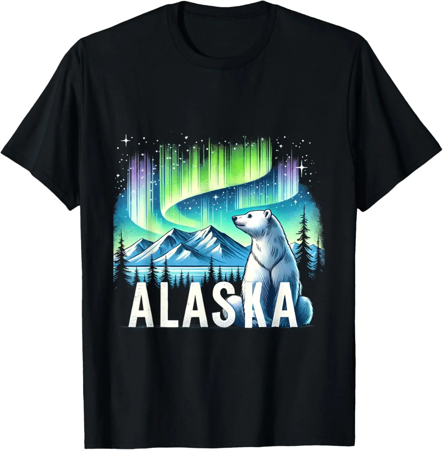 

Alaska Northern Lights Aurora Viewing Vacation Bear Alaska T-Shirt