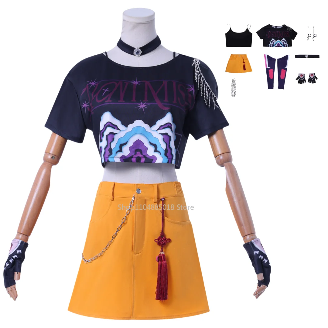 

Anime KPop Rumi Cosplay Costume Wig Women Girls Halloween Carnival Comic-con Party Role Playing Outfits