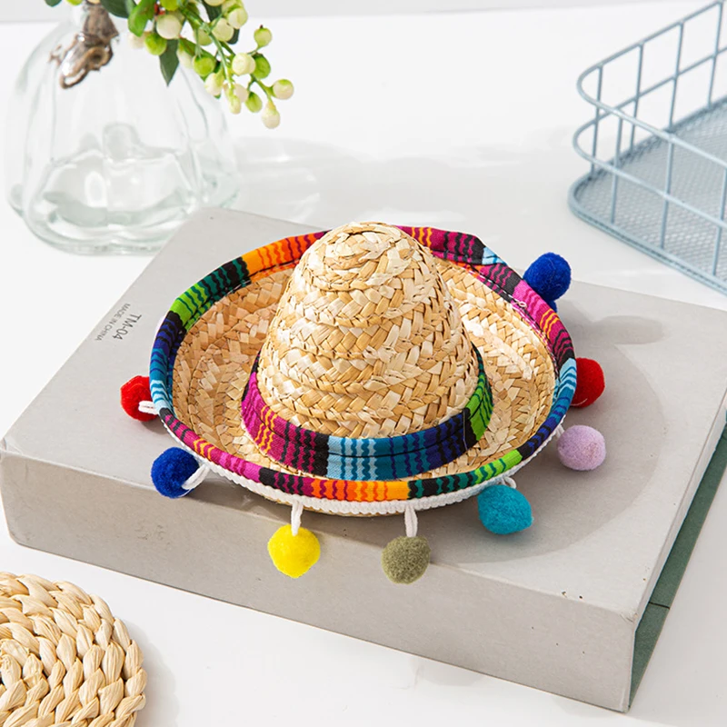 Mexican Mini Small Hat Hair Hoops Mini Sombrero Headbands Festival Headdress Performance Props Carnival Halloween Party Favors