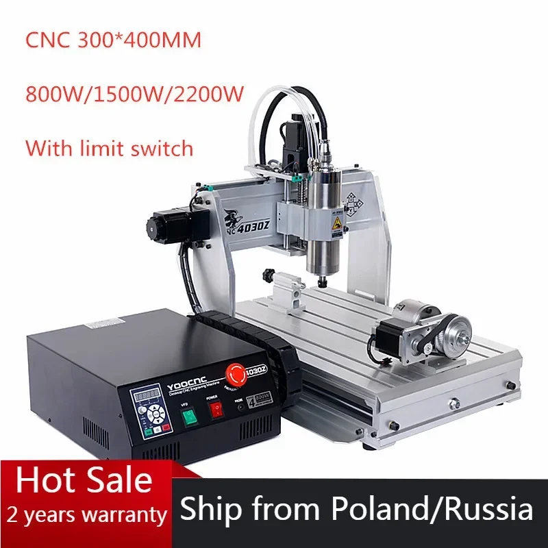 

CNC 3040 4Axis Milling Engraving Machine 2200W CNC 3040Z USB Mach3 Wood Router Ball Screw USB Port DIY Drilling Machine