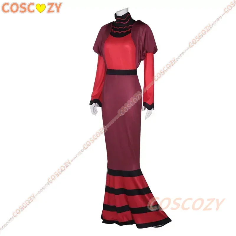 Vestido vermelho cosplay Rosie para mulheres, roupa overlord, traje anime, chapéu, roupa extravagante para festa de Halloween, adulto