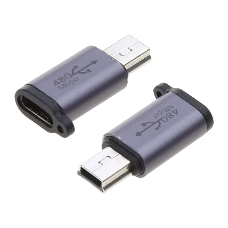 Type-C to Micro USB Mini USB Adapter Converter 18W Aluminum Alloy Connector 480Mbps for Digital Camera, GPS Receiver 41QA