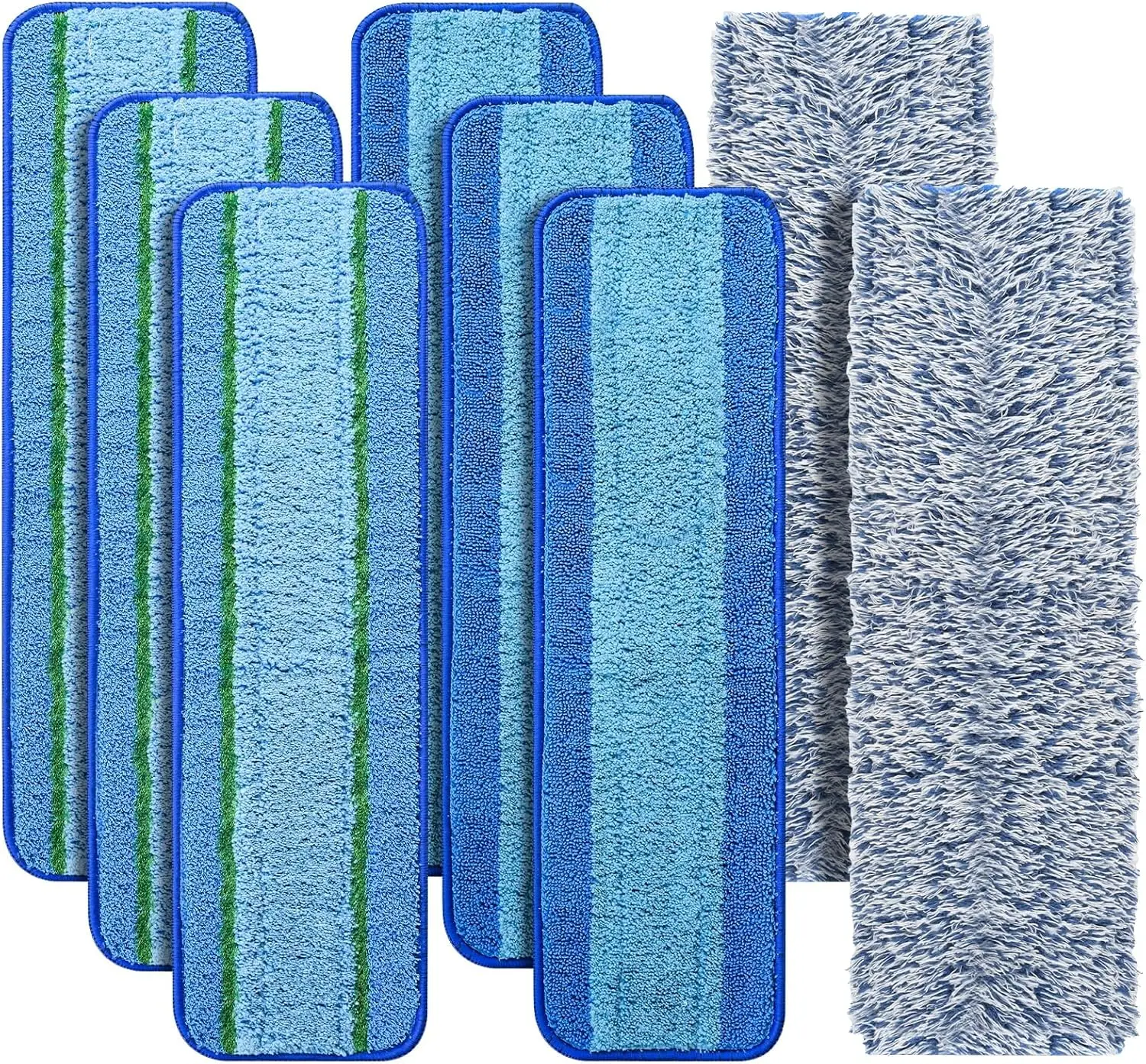 

8 Pack Mop Pads Replacement for Family of Mops, Washable & Reusable Microfiber Cleaning Pad for Hardwood and Multi-Surface