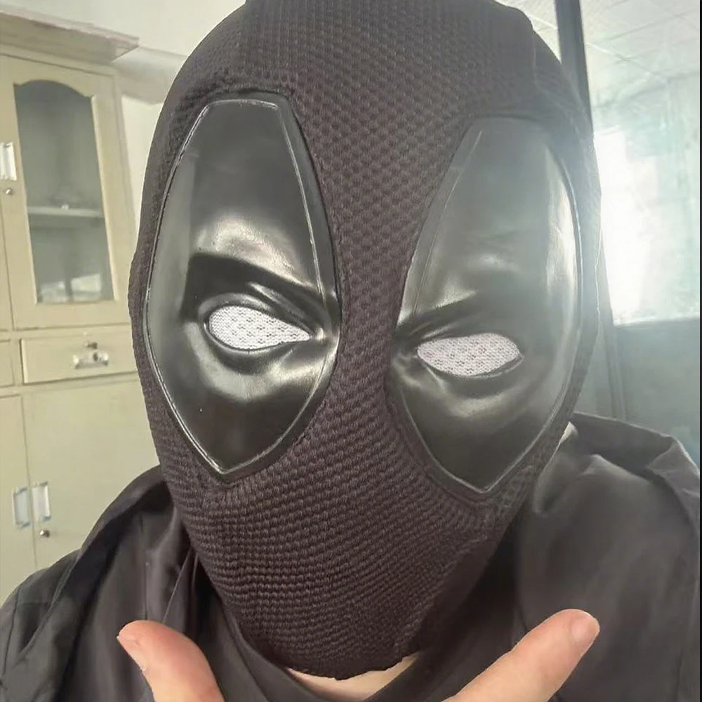 デッドプールコスプレマスク男性用ニットラテックスヘッドギア映画スーパーヒーローマスク帽子ネックレスブレスレット大人のハロウィーンカーニバル小道具