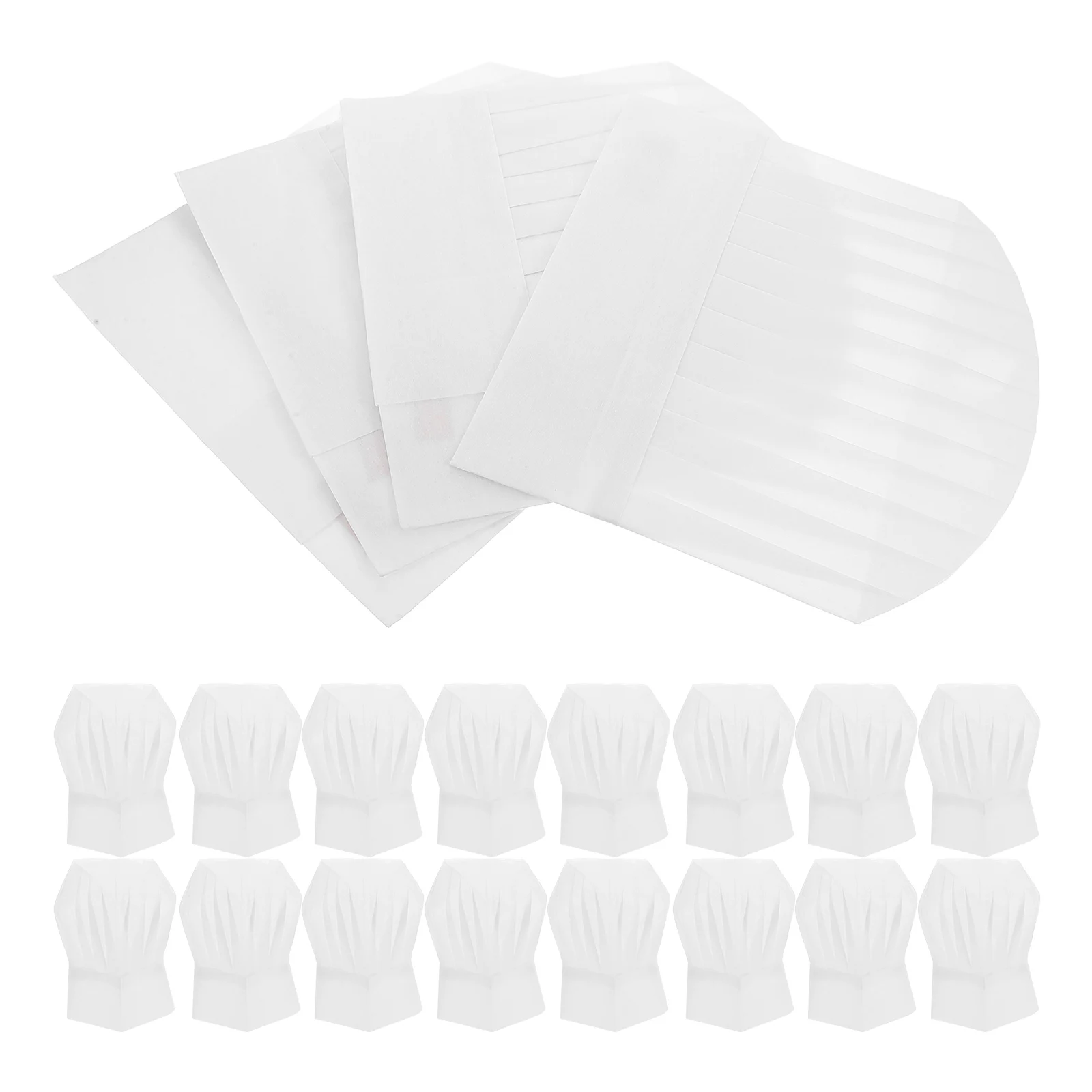 Gorro de Chef blanco alto de 20 piezas, gorro de cocina desechable no tejido, Unisex, panadero, Sushi, restaurante, Hotel, cocina, aire cómodo