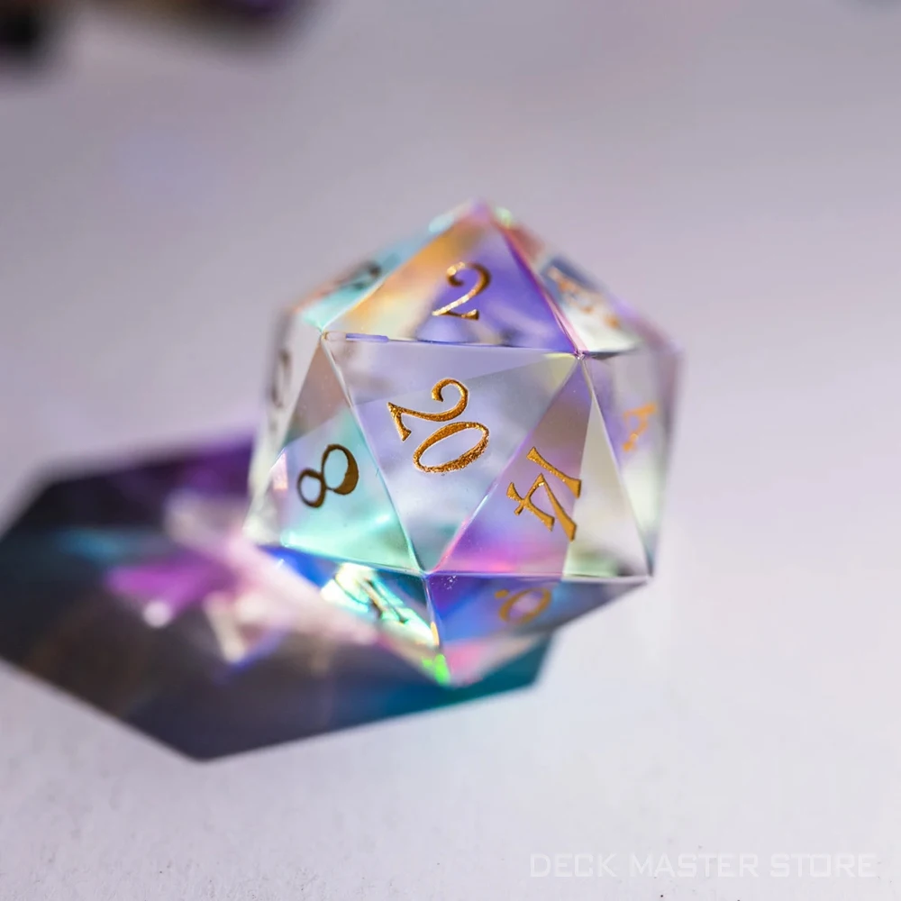 Zestaw kości wielościennych ze szkła dichroicznego Zestaw kości Gemstone DnD do gier planszowych Dungeons and Dragons, gra RPG Gra DND