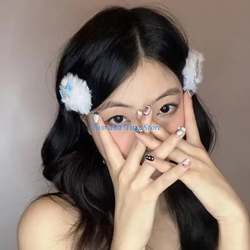 

HX6F Versatile Plush Hair Accessory Plush Hairpin Plush Star Hair Clip Heart Hairpin Plush Material for Playful Girly Look