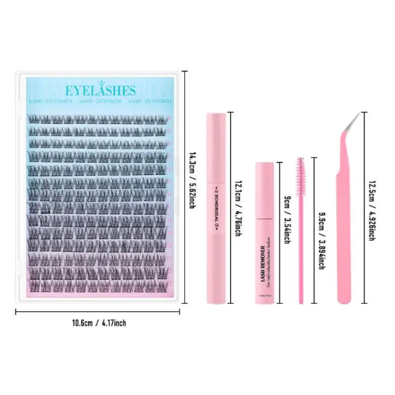 Lash Extension and Clusters DIY Kit Perfect for Home Makeovers Comes with Precise Tweezers