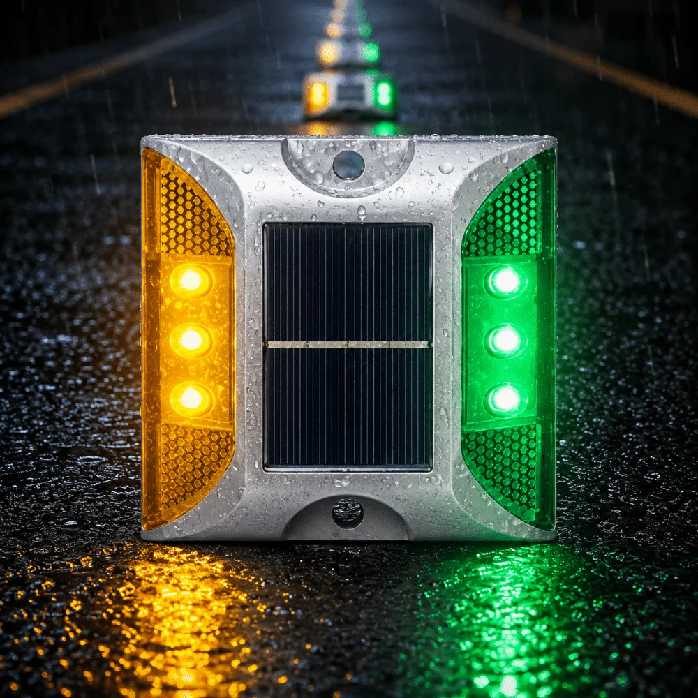 Solar Powered Solar Road Stud Light Outdoor Lighting Durable LED Ground Light Flashing Reflective Traffic Marker Light Driveway