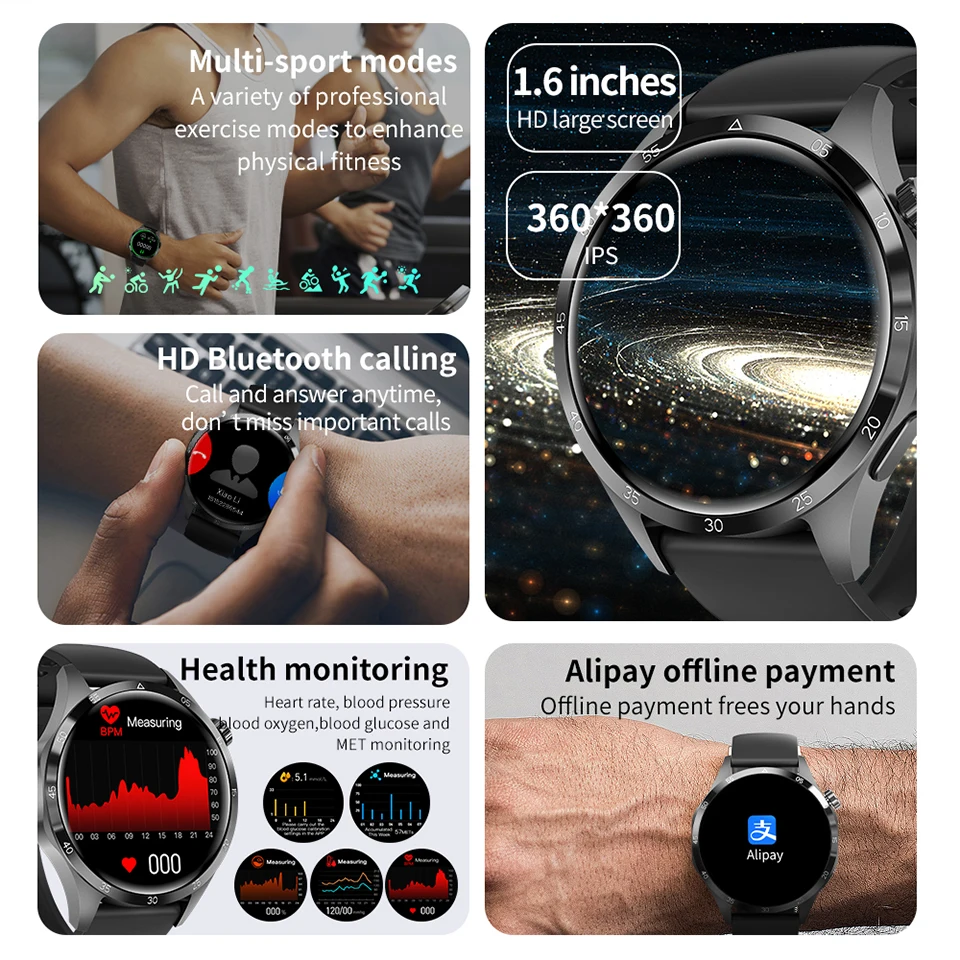 GT4 Pro-reloj inteligente con GPS para hombre y mujer, pulsera con Pantalla AMOLED HD, Bluetooth, llamadas, NFC, resistente al agua IP68, control