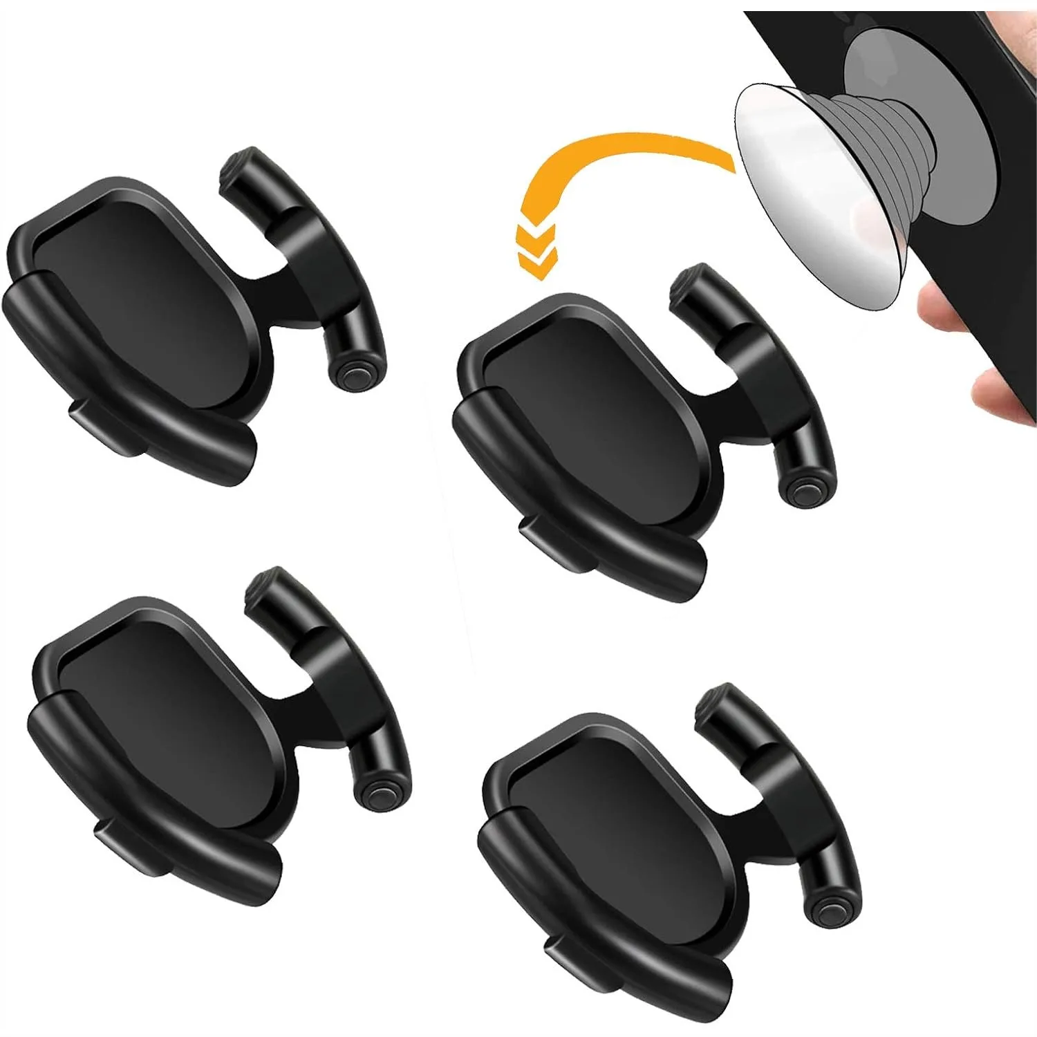 

Car Phone Mount with Collapsible Grip, Strong Adhesive for Dashboard Desk Wall, 4 Pack