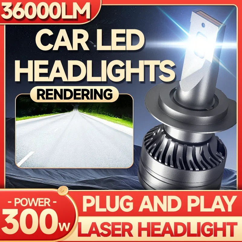 

H4 LED H7 Светодиодная автомобильная фара H8 H9 H11 H1 9005 HB3 9006 HB4 9012 HIR2 Автоматическая противотуманная лампа 7535 CSP Чип 300 Вт 36000LM 6000K 12V