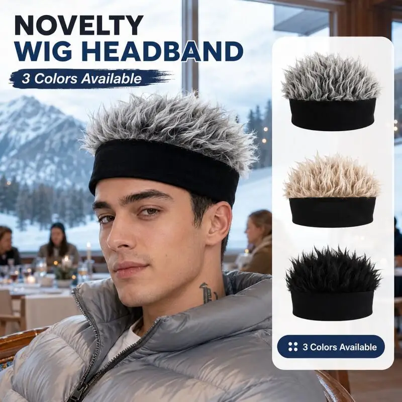Men's Novelty Wig Cap, Spiky Hair Costume Hat, Adjustable Funny Party Hairpiece, Cosplay & Events