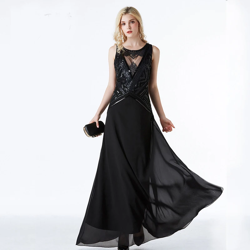 2022 fashion Women's Fashion Sheer Sequins Dress Backless Mermaid Long Party Fringe Halloween Chiffon Dresses women clothing