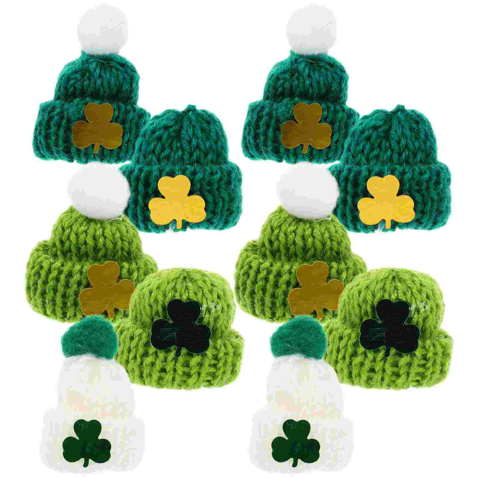 

25 Pcs Mini Knit Hat Saint Patrick Ornaments Hats for Grass Green St Patrick' Knitting Yarn Accessories DIY