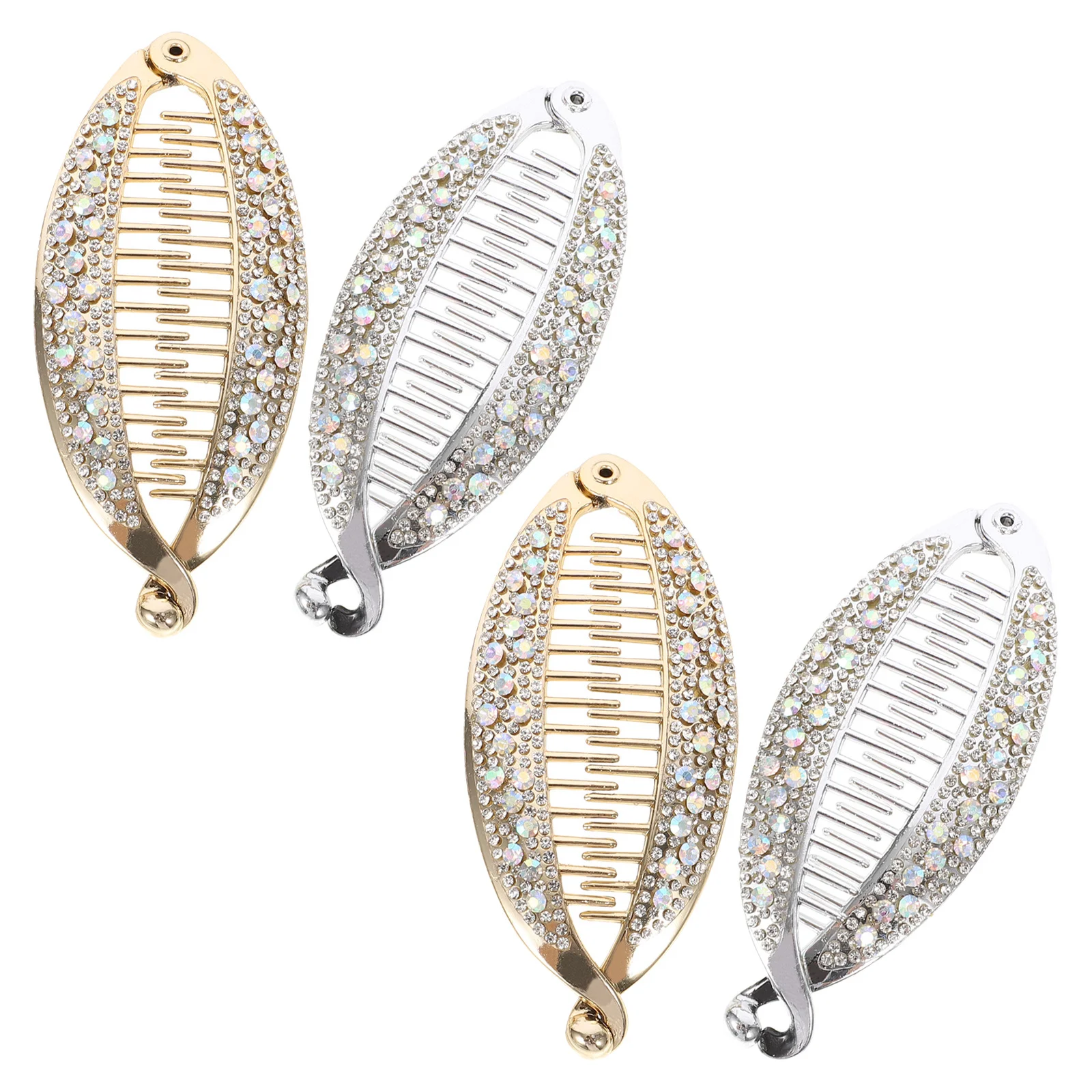 4Pcs Banana Hair Clips Fish Shape Ponytail Holder Clips Durable Strong Tension Side Hair Grips for Women Teens Styling