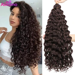 Alitomo Ocean Wave Crochet Wavy Hair Synthetic 18/24Inch Hawaii Curly Braiding Hair Blonde Goddess Locs Crochet Hair for Women