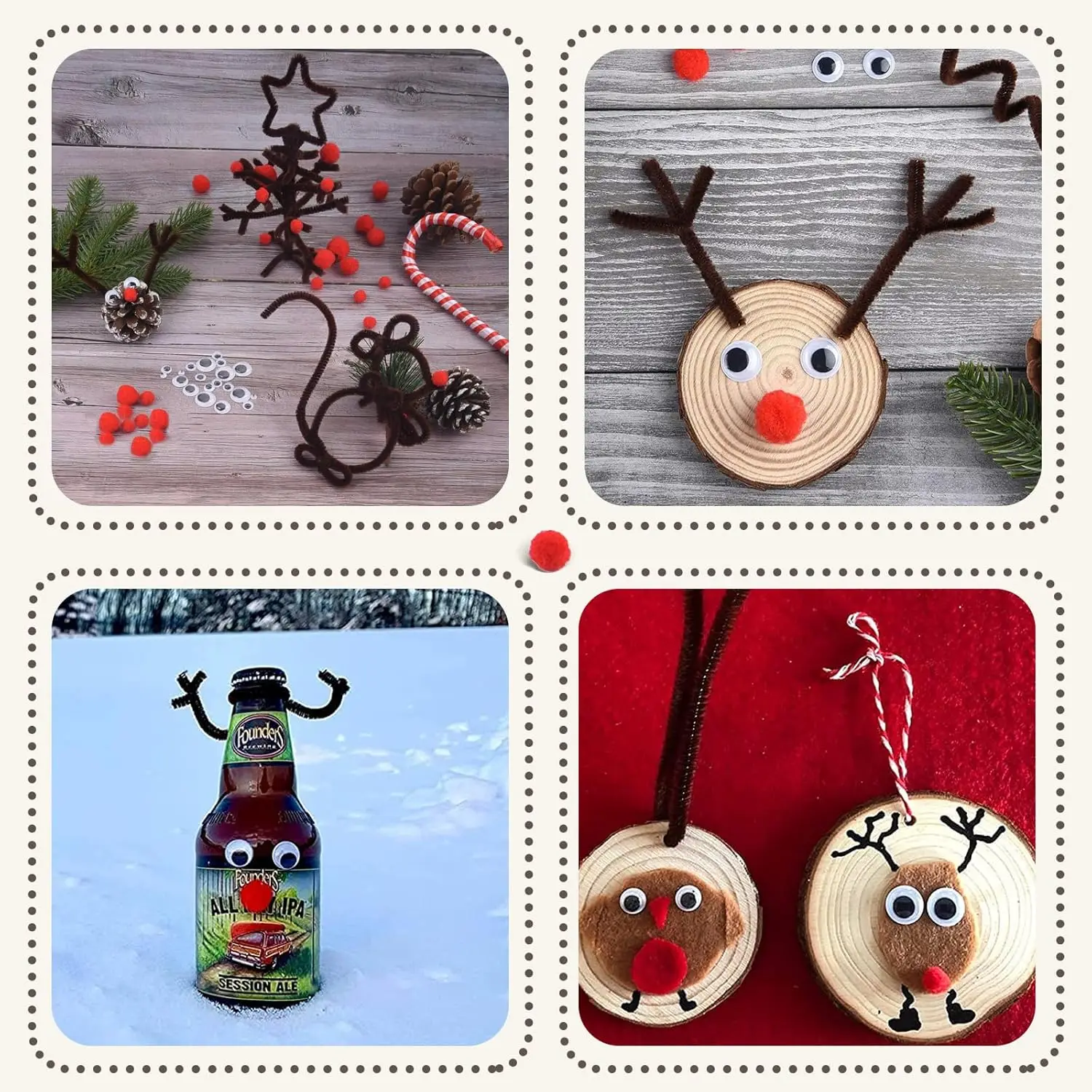 مجموعة منظفات الأنابيب البنية مكونة من 300 قطعة، بما في ذلك 100 قطعة من سيقان الشنيل البني، و100 قطعة من عيون جوجلي و100 قطعة من الكريات الحمراء