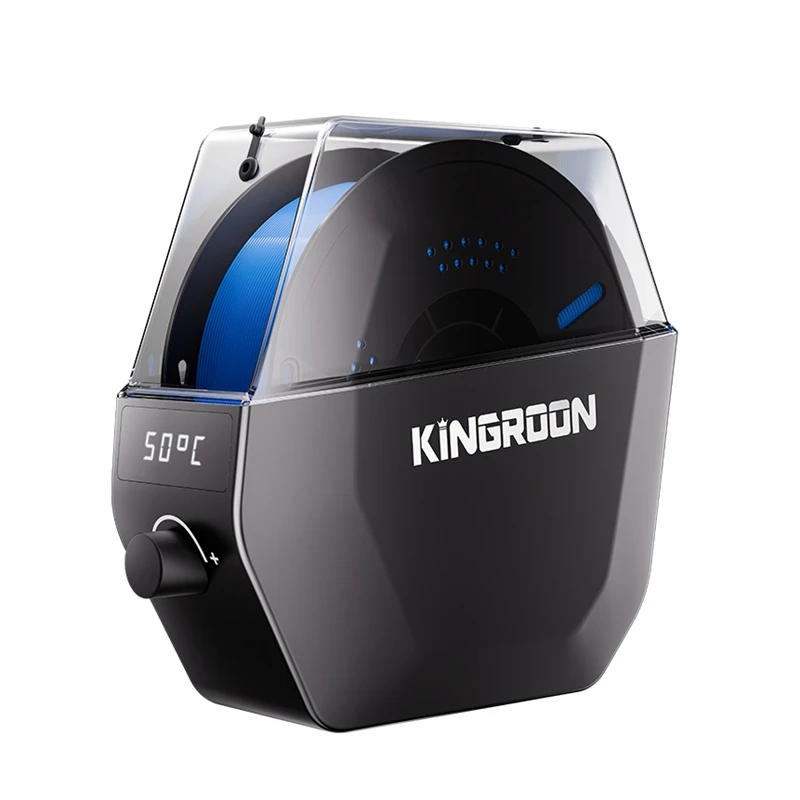 Neueste 2026 3D-Drucker Filament-Trocknerbox, KINGROON KR01 Filament-Trocknungsbox 24H 360° Heißluft-Heizung für PLA PETG TPU ABS ASA 1kg 1,75mm