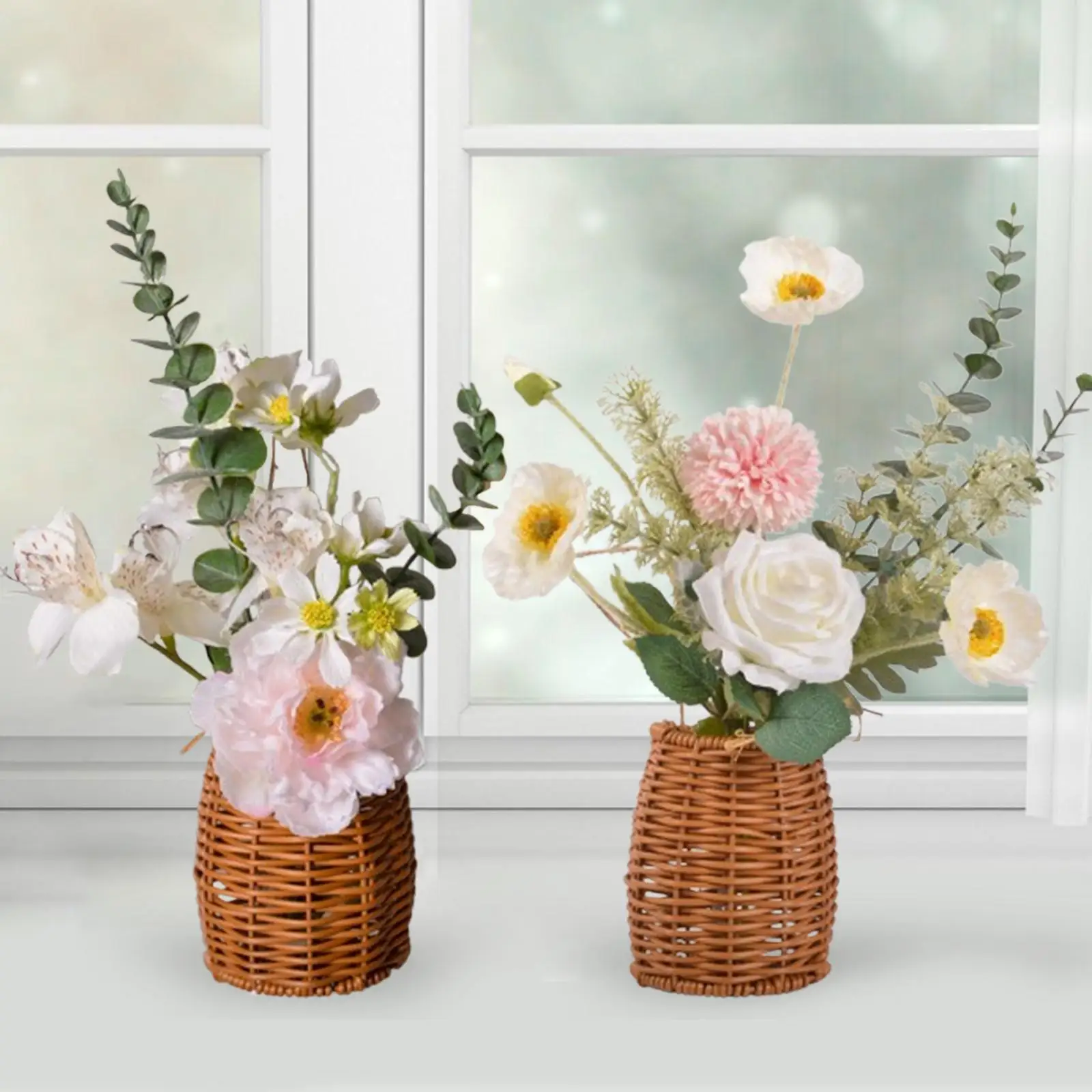 Artificial Flowers with Baskets Faux Flowers Plant Bridal Bouquets Hotel Decor Flower Arrangements for Events Weddings