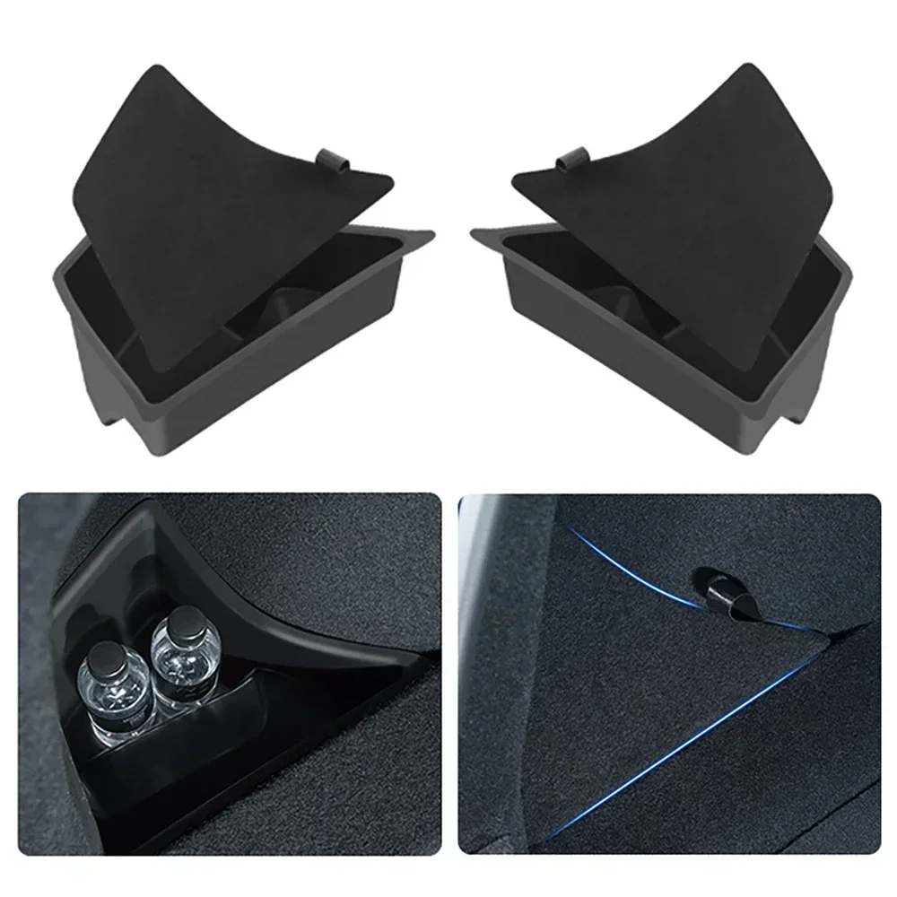 Rear Trunk Storage Box For Tesla Model 3 Highland 2024 Side Storage Bins Packets Organizer Tray Stowing Tidying Accessories