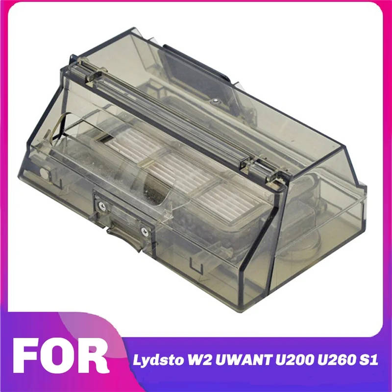 Caixa de coleta de poeira aprimorada com filtro para acessórios de vácuo robô Lydsto W2, UWANT U200, U260, S1
