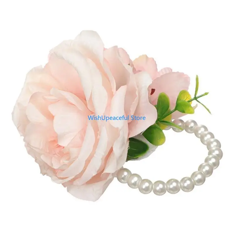 34YA Muñeco artificial Muñeca con hojas vegetación Pearas boda Flores mano para mujeres Fiesta