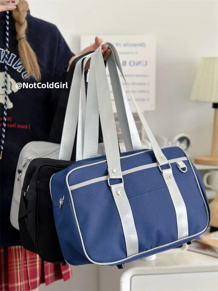 

College Sle Student orm Ox Cloth Commuter Crossbody Bag Single oulder Handbag Soft Nylon Material Zipper Closure