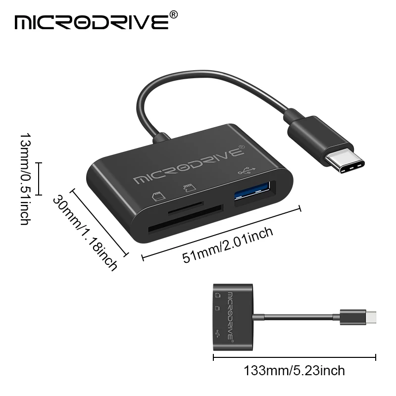 3 In 1 마이크로 USB 유형 C 어댑터 USB TF SD 카드 리더기 USB-C 메모리 카드 OTG 어댑터 U 디스크 Macbook Samsung Huawei XiaoMi