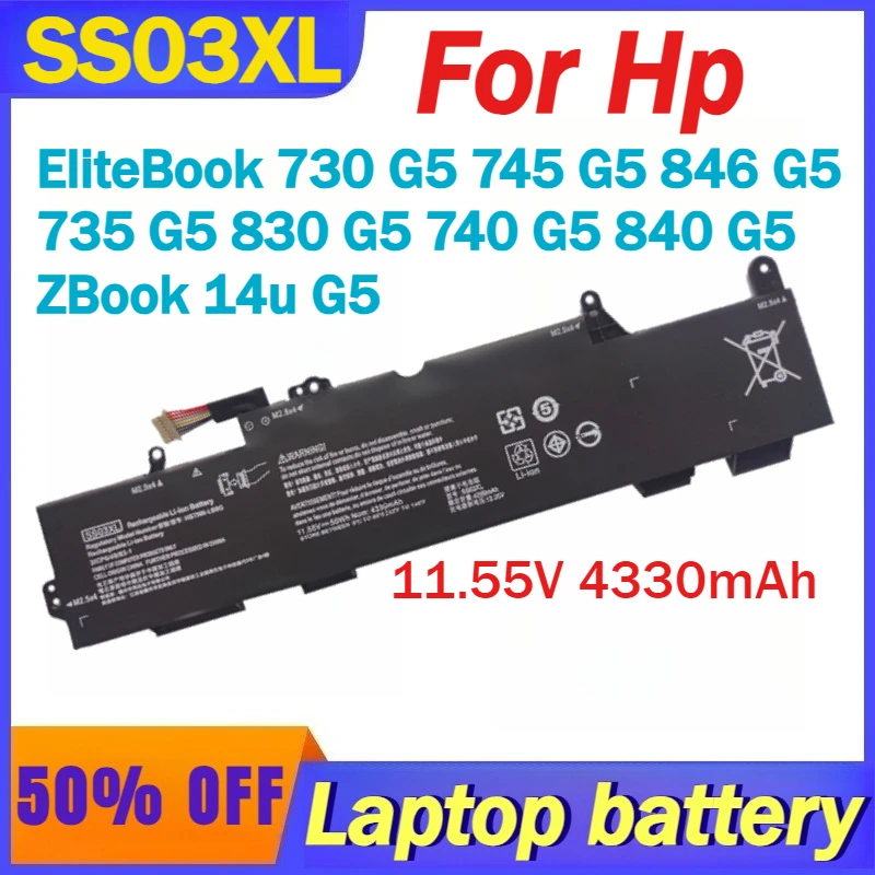 بطارية 11.55V 4330mAh SS03XL لـ Hp ZBook 14U G5 EliteBook 840 730 735 740 745 830 846 G5 735 745 830 840 G6