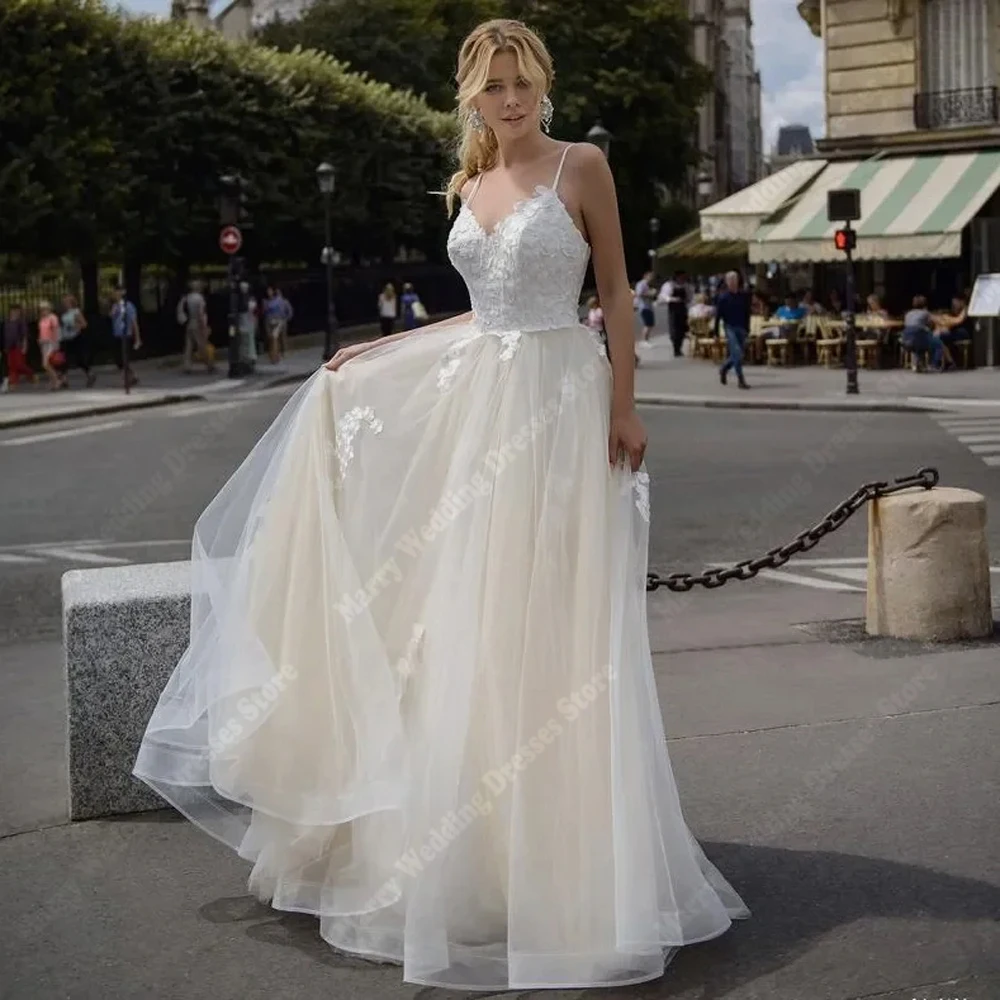 2025 requintado a linha de tule vestidos de casamento feminino sexy sem mangas a linha sem costas vestidos de noiva princesa robe de mariée personalizado