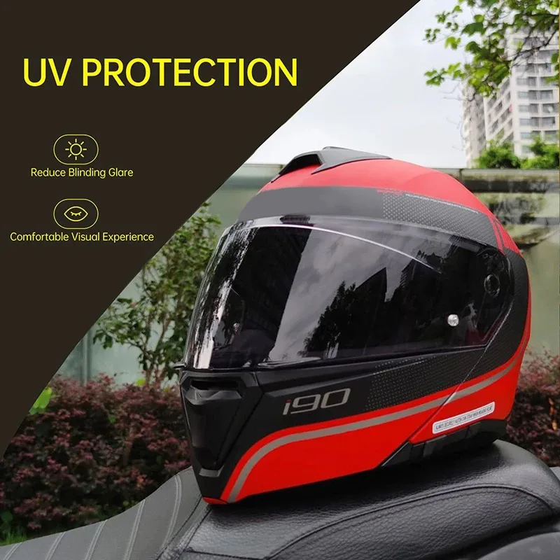 HJ-33 Motorcycle Helmet Visor For HJC I90 HJ33 Helmets Accessories Replace Extra Lens Shields UV Protection Motorbike Glasses