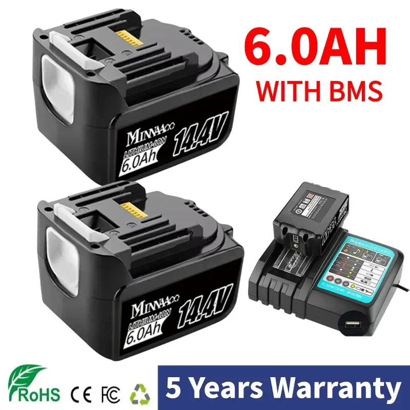 

For Makita 14.4V 6000mAh Rechargeable Li-ion Battery BL1430 LXT200 BL1415 194558-0 194559-8 194066-1