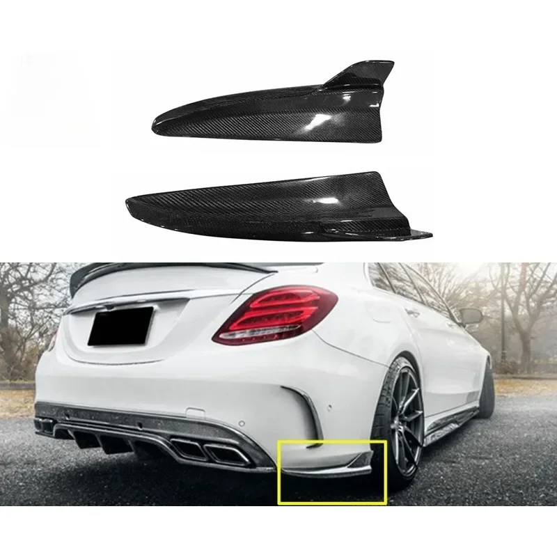 

For Mercedes Benz C-Class W205 C63 2015+ FD Carbon Fiber Front Corner Body Kits Trim Car Accessories Rear Bumper